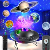 usb colorful starry sky projector night light led remote control atmosphere light holiday gift with bluetooth speaker for kids