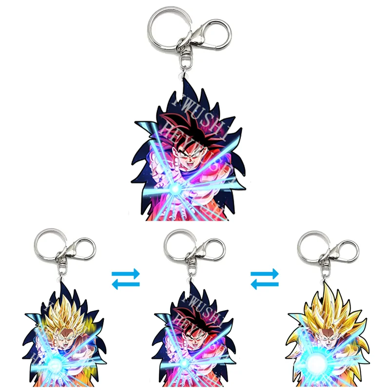 

Dragon Ball Goku Super 2 Super 3 Anime Motion Key Chains Acrylic Keychains Bag Pendant Car Keyring Anime Peripherals Gift