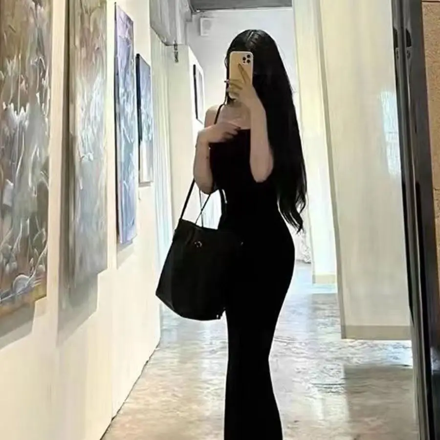 

Юбка в европейском и американском стиле для маленькой мамы, платье на бретельках для пряных девушек, облегающая талией