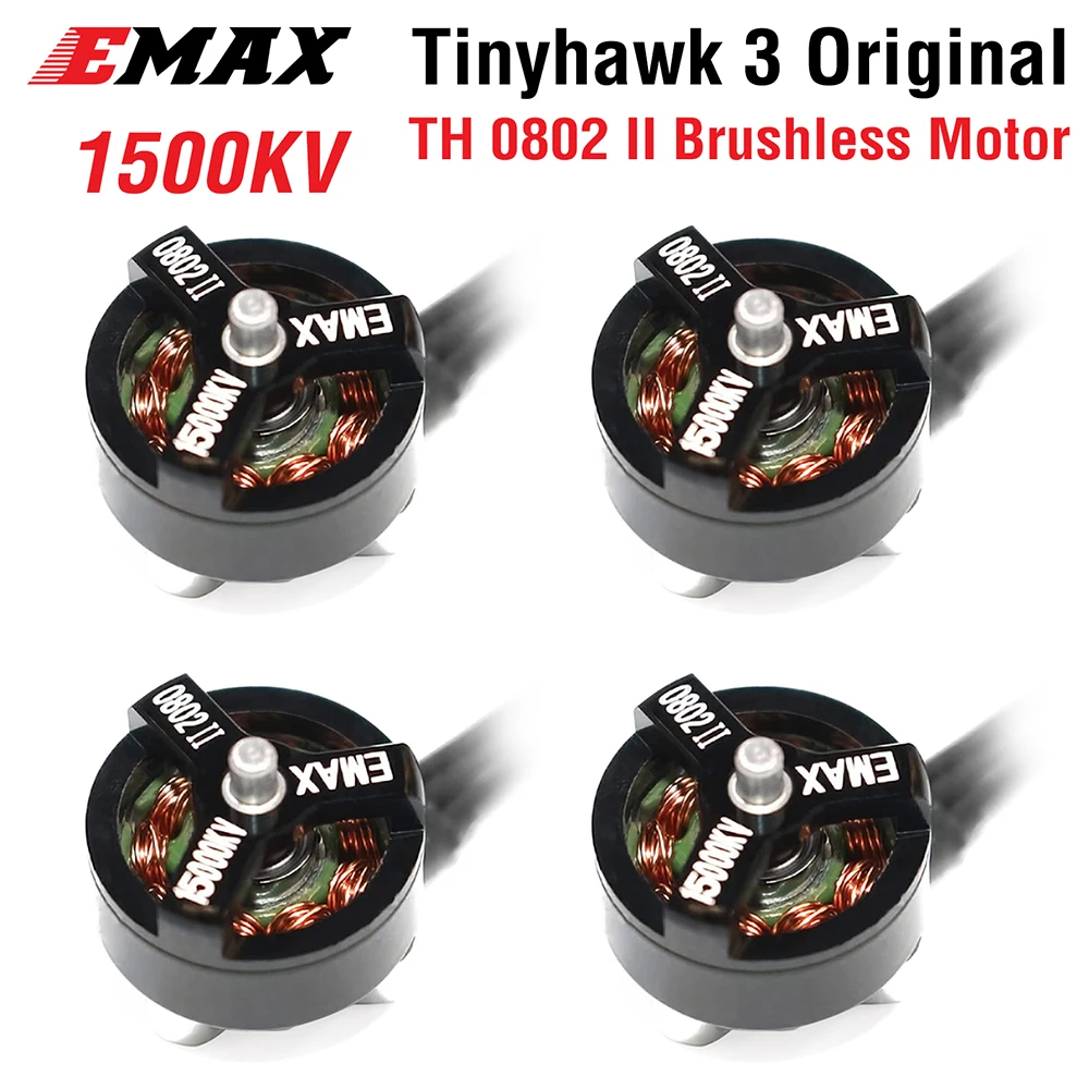 

Emax Tinyhawk 3 0802 II 15000KV Brushless Motor FPV Racing Drone Motors 4 Pack RC Drone Spare Replacement Parts and Accessories