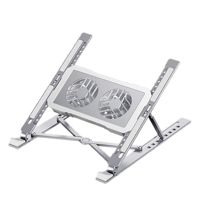 

Laptop Cooling Fan Portable Aluminum Alloy Adjustable Folding Cooling Stand 6000 RPM Air Cooling For 10-17.3 Inch Laptop