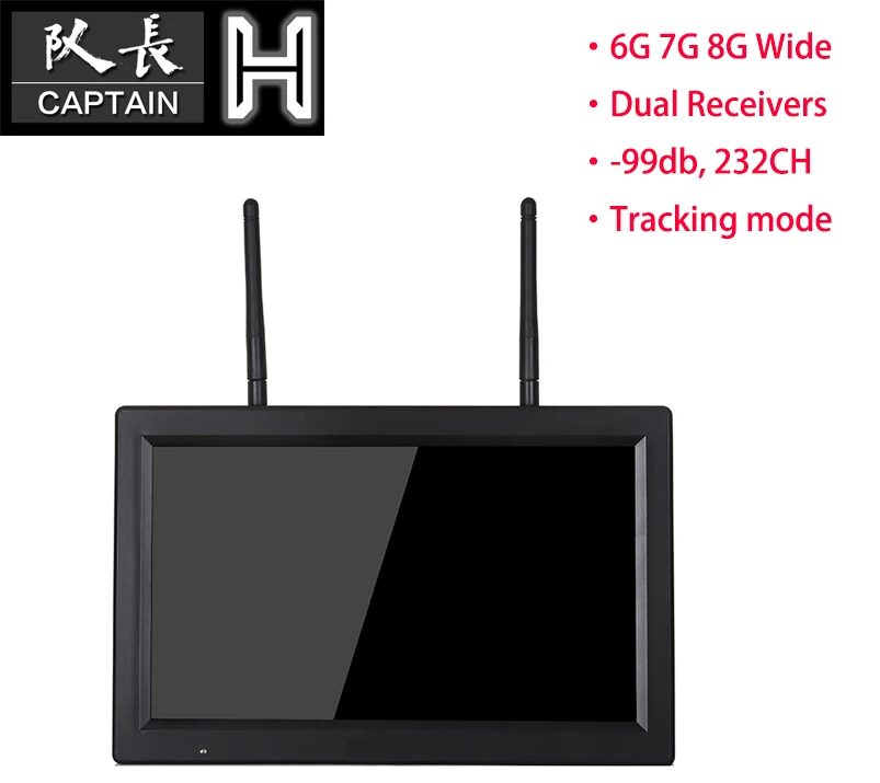 Фото Hawkeye Captain H 10.2 дюйма 6G 7G 8 ГГц 232 канала 8*32 DIY CH с AV IN, режимом отслеживания DVR для радиоуправляемых игрушек (машинок/лодок). №2