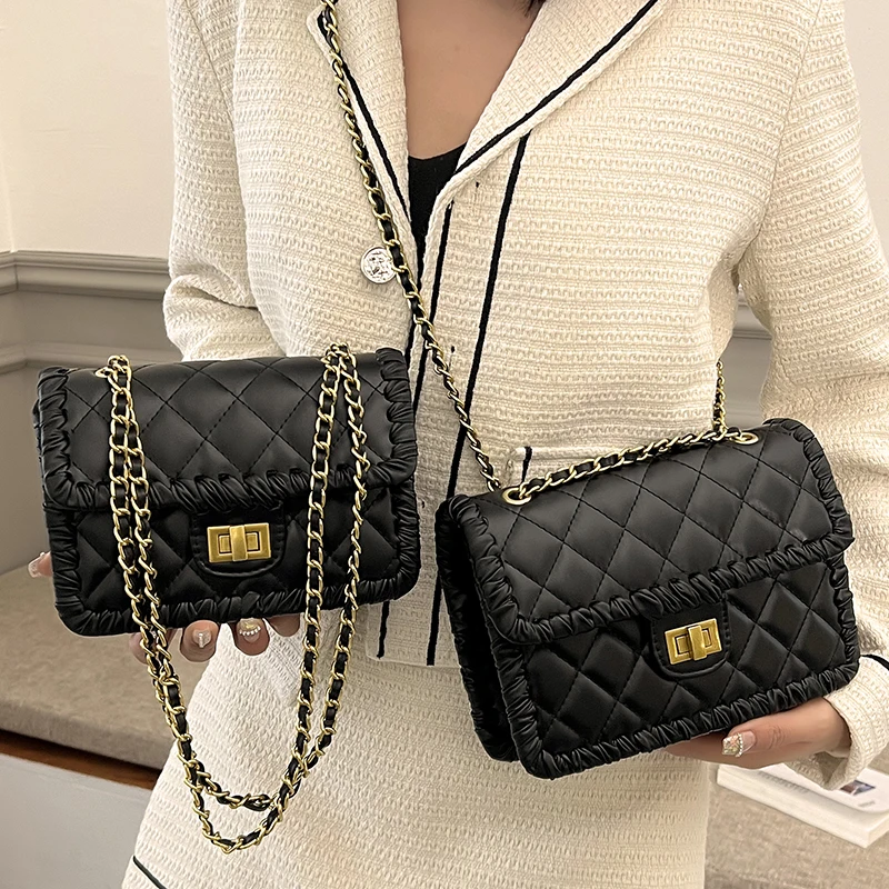 

High Quality Women Pu Leather Chain Shoulder Messenger Bags Designer Ladies Small Crossbody Bags for Women Fashion Handbags New