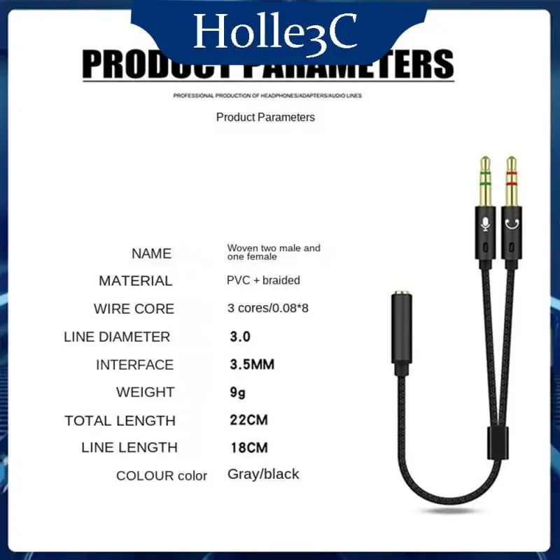

Gold Plated Mic Extension Cables Portable Mobile Phone Microphone Audio Line Multifunctional Flexible Audio Cable Durable