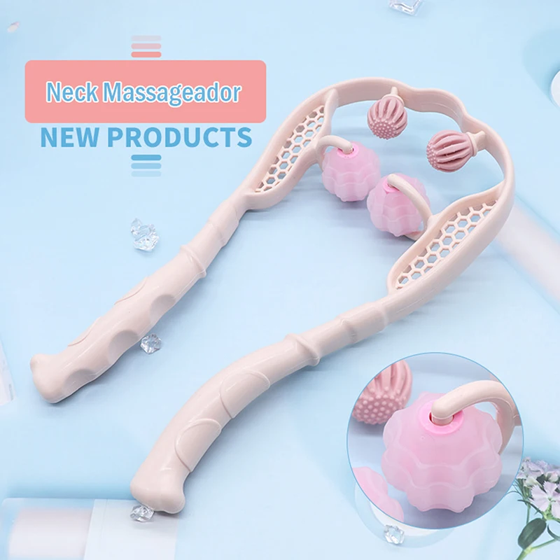 

Plastic Pressure Point Therapy Neck Massageador Roller Manual Cervical Spine Massager Multi-function Shoulder Neck Massager