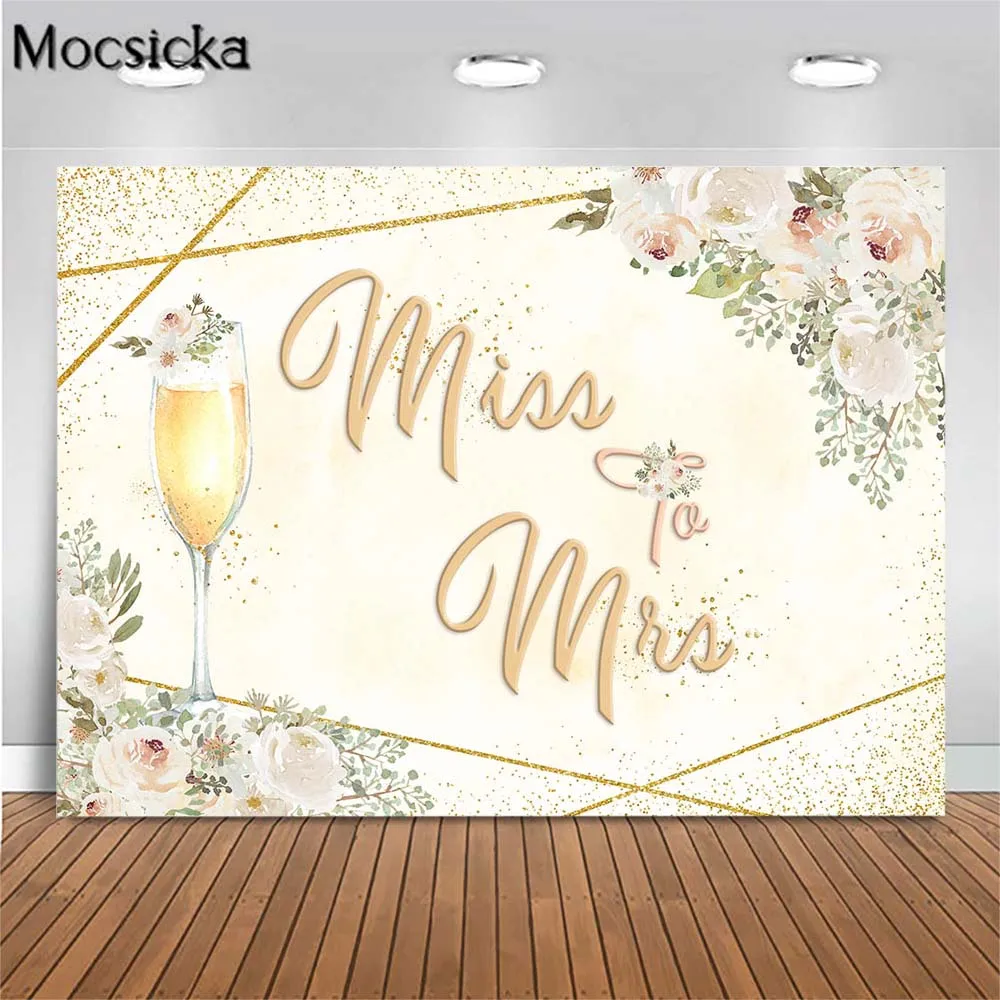 

Mocsicka фон для свадебной фотосъемки с изображением девичника мисс-миссис золотистый фон для свадебной фотосъемки цвета шампанского розы дек...