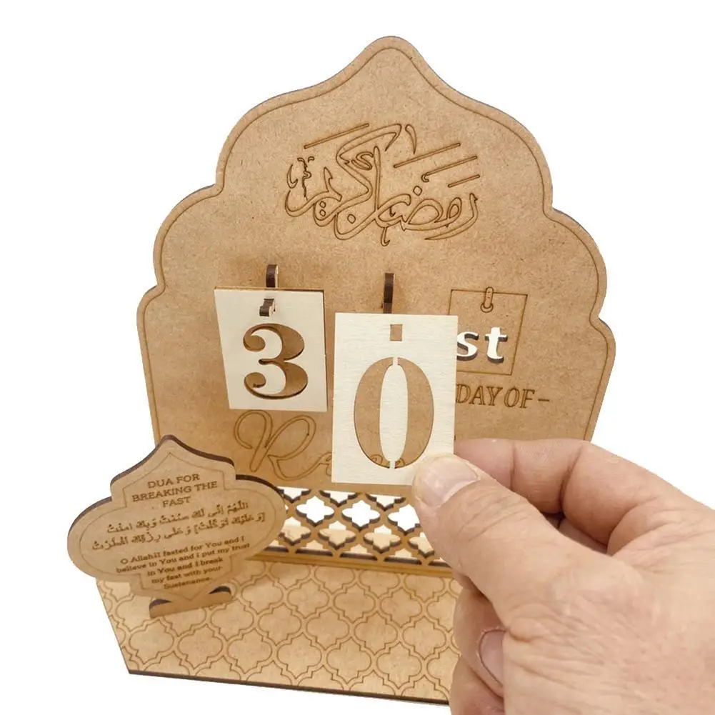 

[ New Arrivals ] Diy Wooden Ramadan Countdown Calendar Ornament Ramadan Mubarak Decoration Perfect Gifts For Children