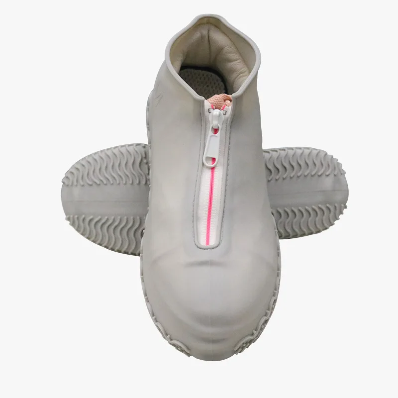 Unisex Waterproof Shoe Cover Silicone Gel Women's Rain Galoshes Men Ankle Zipper Overshoes Non-slip High Elastic Rain Shoe Cover