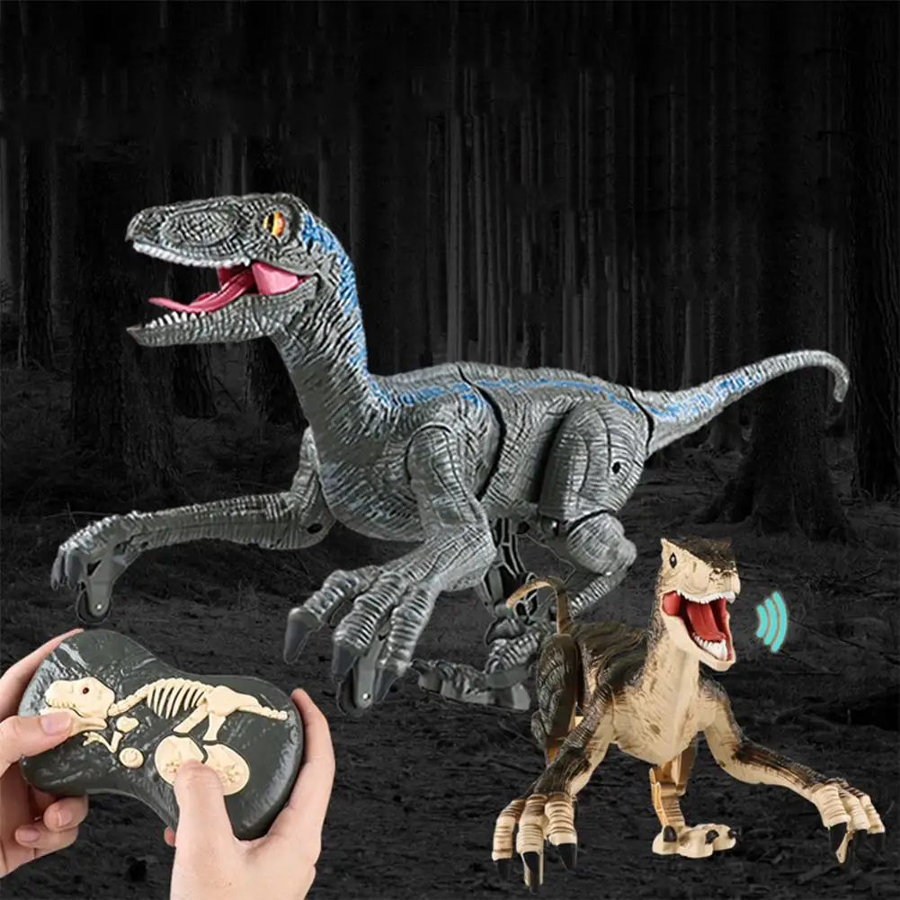 

Remote Control Dinosaur Toys 2.4g Wireless Remote Control Lighting Sound Effect Large Electronic Simulation Velociraptor Model