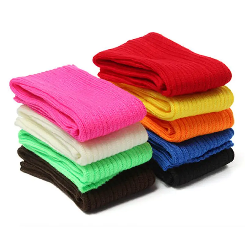 Korean Candy Color Sweet Girl Leg Warmers Knitted Foot Cover Women Solid Color Autumn Winter Stylish Elastic Long Tube Socks