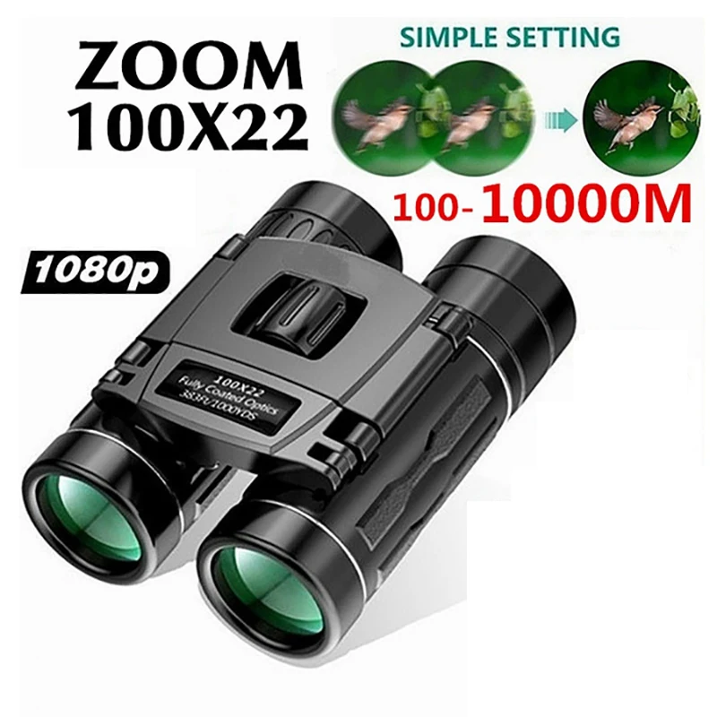 

100X22 Professional Binoculars 30000M High Magnification Bak4 Pocket Binoculars Long Range Night Vision for Camping Outdoor