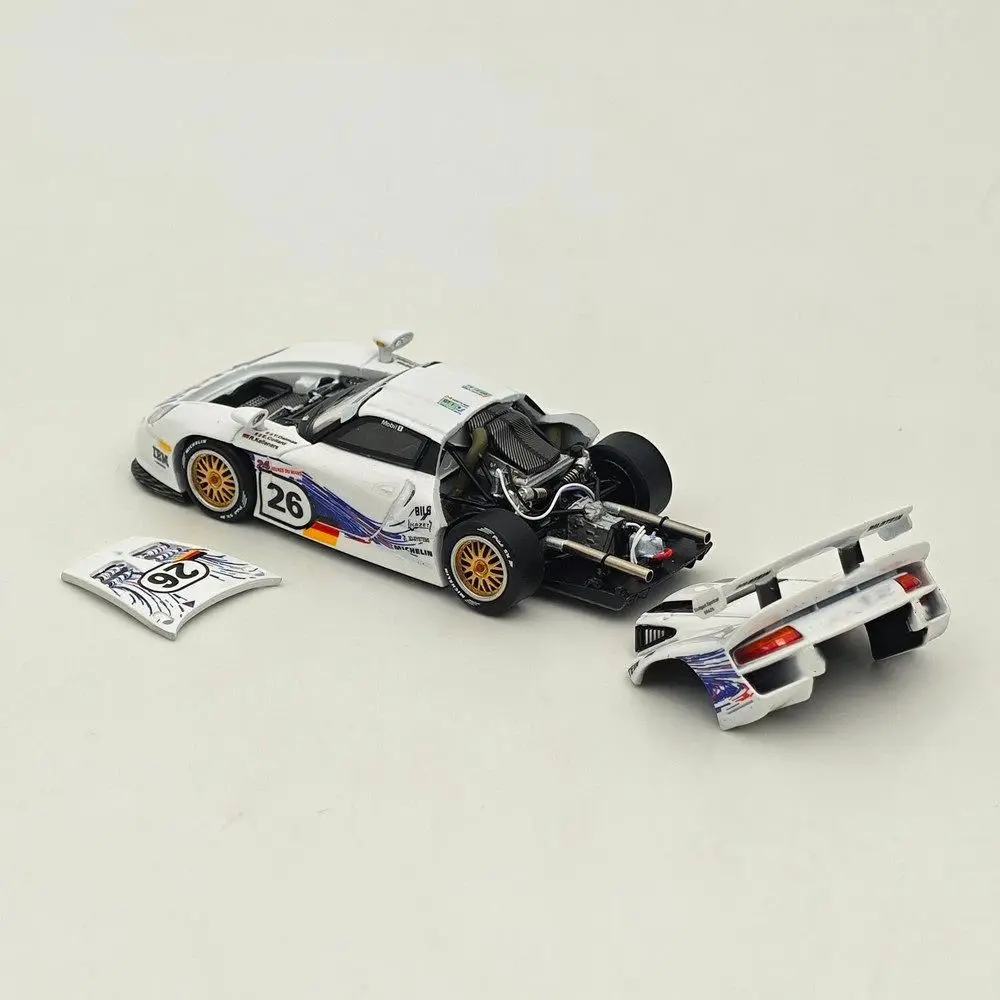 Фото TSD 1:64 911 GT1 24h LeMans 1997 с открывающимся капотом, литая металлическая модель автомобиля, лимитированная коллекция, подарок для хобби-коллекционеров №5