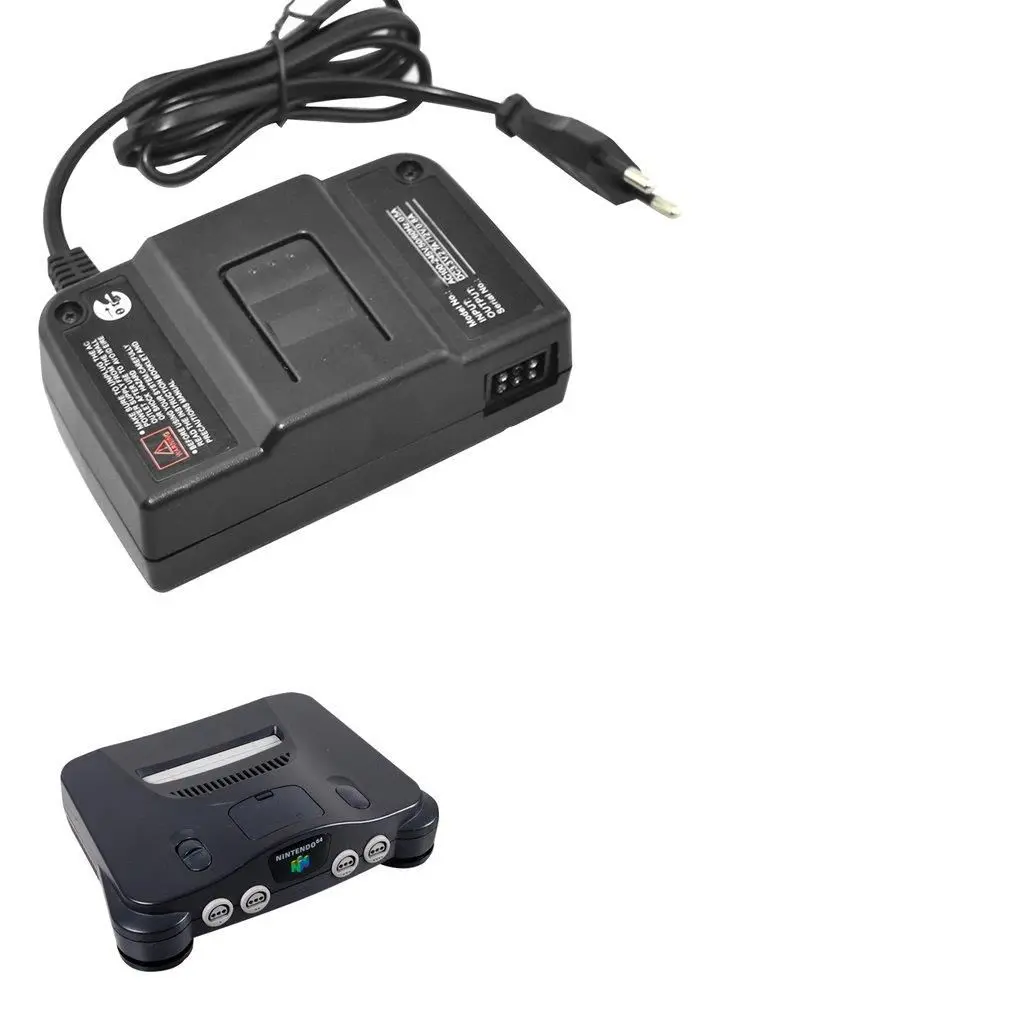 Зарядные устройства с адаптером питания для Nintendo 64 с разъемами US/EU/UK и кабелем зарядного устройства.