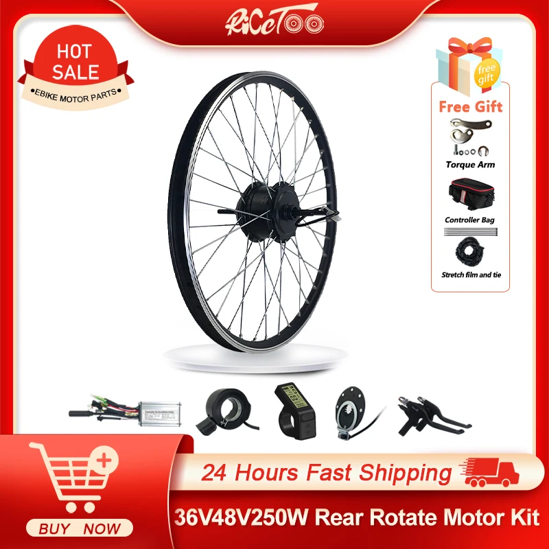 

Electric Bike Conversion Kit 36V/48V250W Rear Hub Motor Wheel 16-29Inch700C Rear Dropout 135-142mm Electric Bicycle Kit