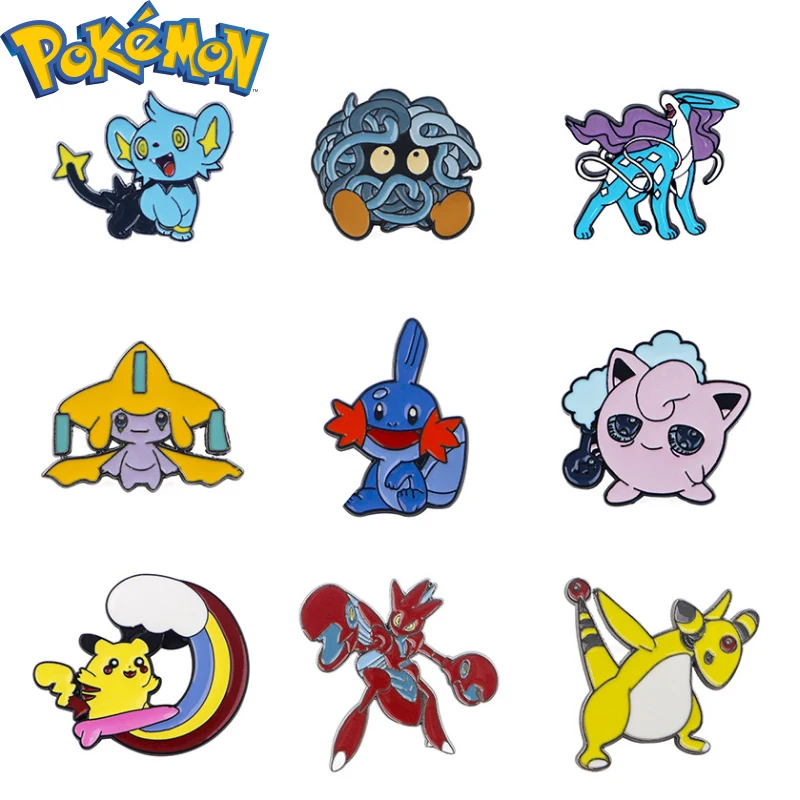 Pokemon Pikachu Shinx Tangela Suicune аниме металлическая брошь значок одежда рюкзак ювелирные