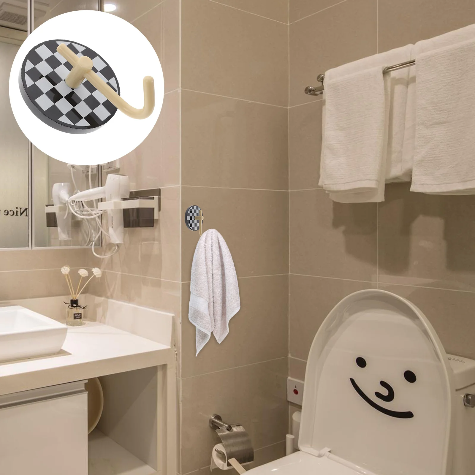 

4pcs Self Adhesive Towel Hooks Coat Hooks Robe Hooks Key Hanger for Kitchen