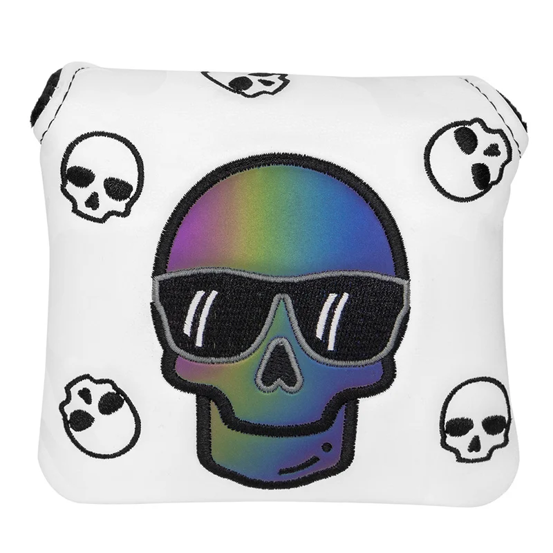 

Golf White Skull Square PU Leather with Magnetic Mallet Putter Cover Head Cover