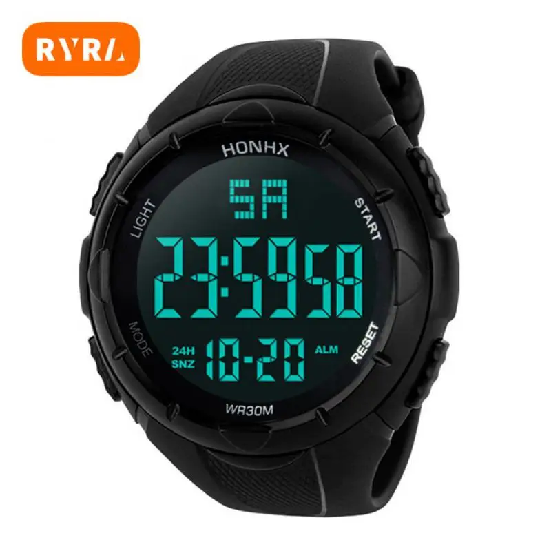 

Men's Sports Electronic Sports Watch Large Screen Multi-function Stopwatch Fitness Alarm Clock LED Light Display Digital Watch