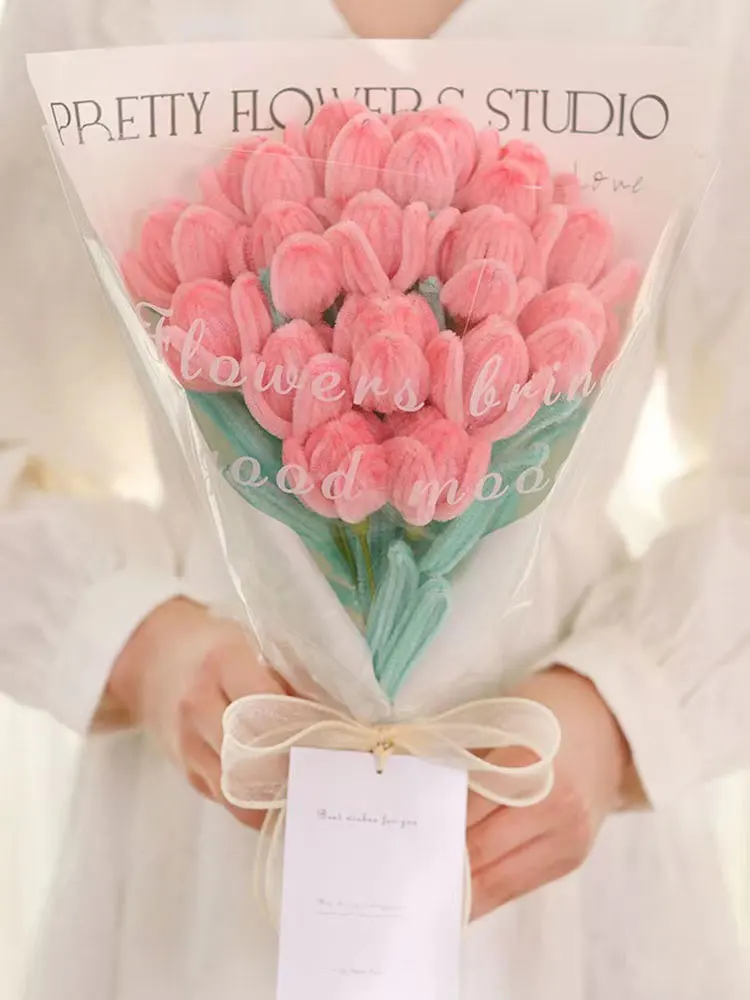 

Tulip Bouquet Twisted Stick Handmade DIY Flower Proposal Wedding Ceremony Valentine's Day GiftsMother Gifts Friends Family NEW