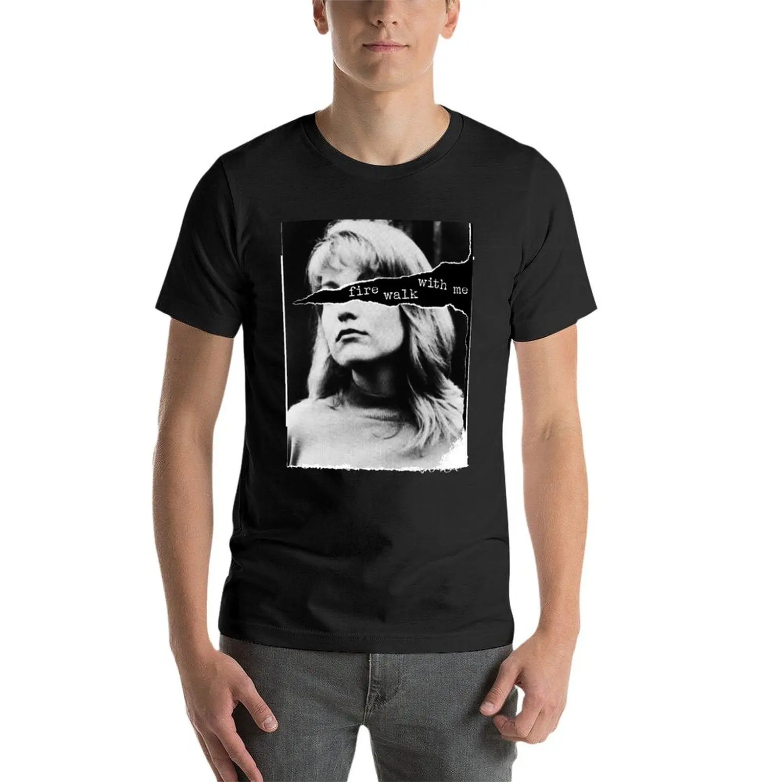 Футболка с надписью Fire Walk With Me-Laura Палмер мужская одежда на заказ черные футболки