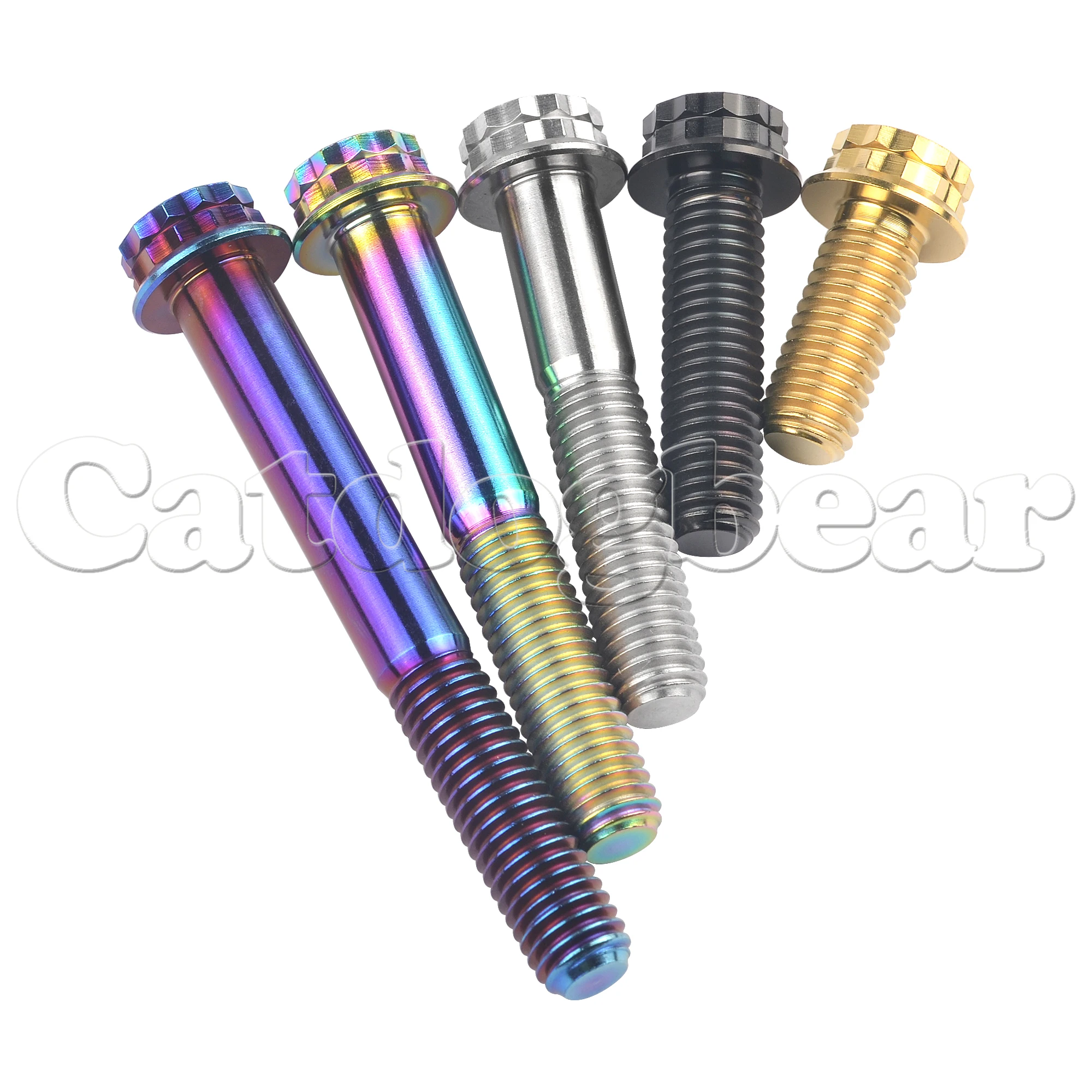 

Catdogbear Titanium Flange 12 Points Bolt M8x15 20 25 30 35 40 45 50 55 60 65 80mm T40 Torx Pitch1.25mm for Cars Motorcycles