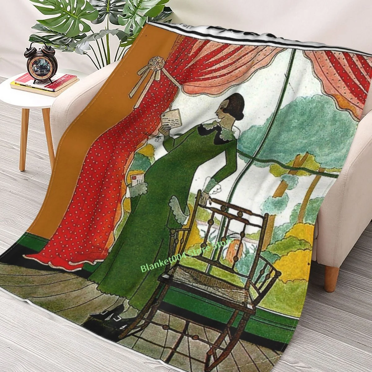 VIBE VUE Vintage 1917 Fashion Magazine Advertising Print Throw Blanket 3D printed sofa bedroom decorative blanket children adult