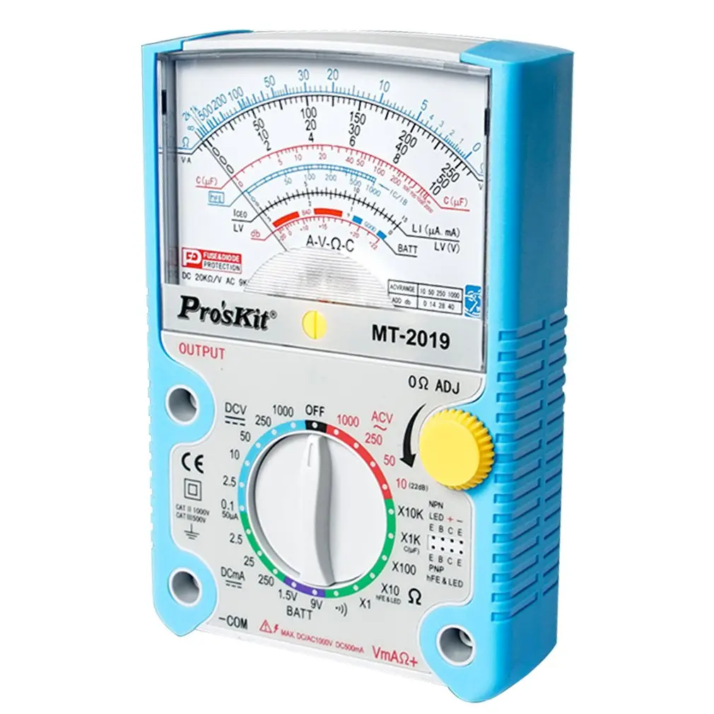 

ProsKit MT-2019 Protective Function Analog Multimeter Safety Standard Professional Ohm Test Meter Tester Analog