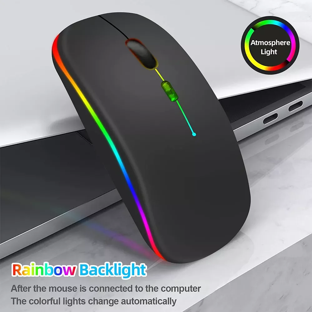 

2022 Trend Mouse Bluetooth-compatible RGB Silent LED Backlit Ergonomic Gaming Mouse For Laptop Computer PC Macbook 2.4GHz 1600DP