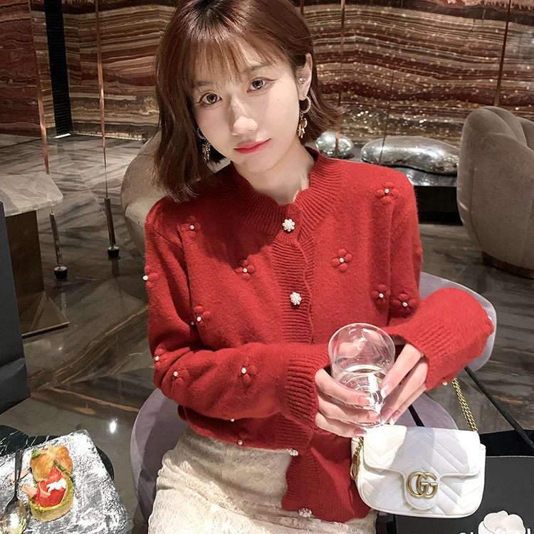 

Cardigans Women 2022 Spring Autumn New V-neck Knitted Sweater Fashion Casual Loose O Neck Knitwear Women's Jumpers Tops E31