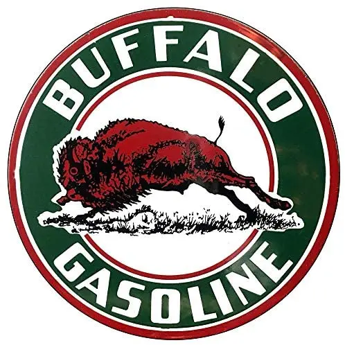 

Brotherhood Vintage Gas Sign Reproduction Vintage Metal Signs Round Metal Tin Sign for Garage and Home 8 Inch Diameter