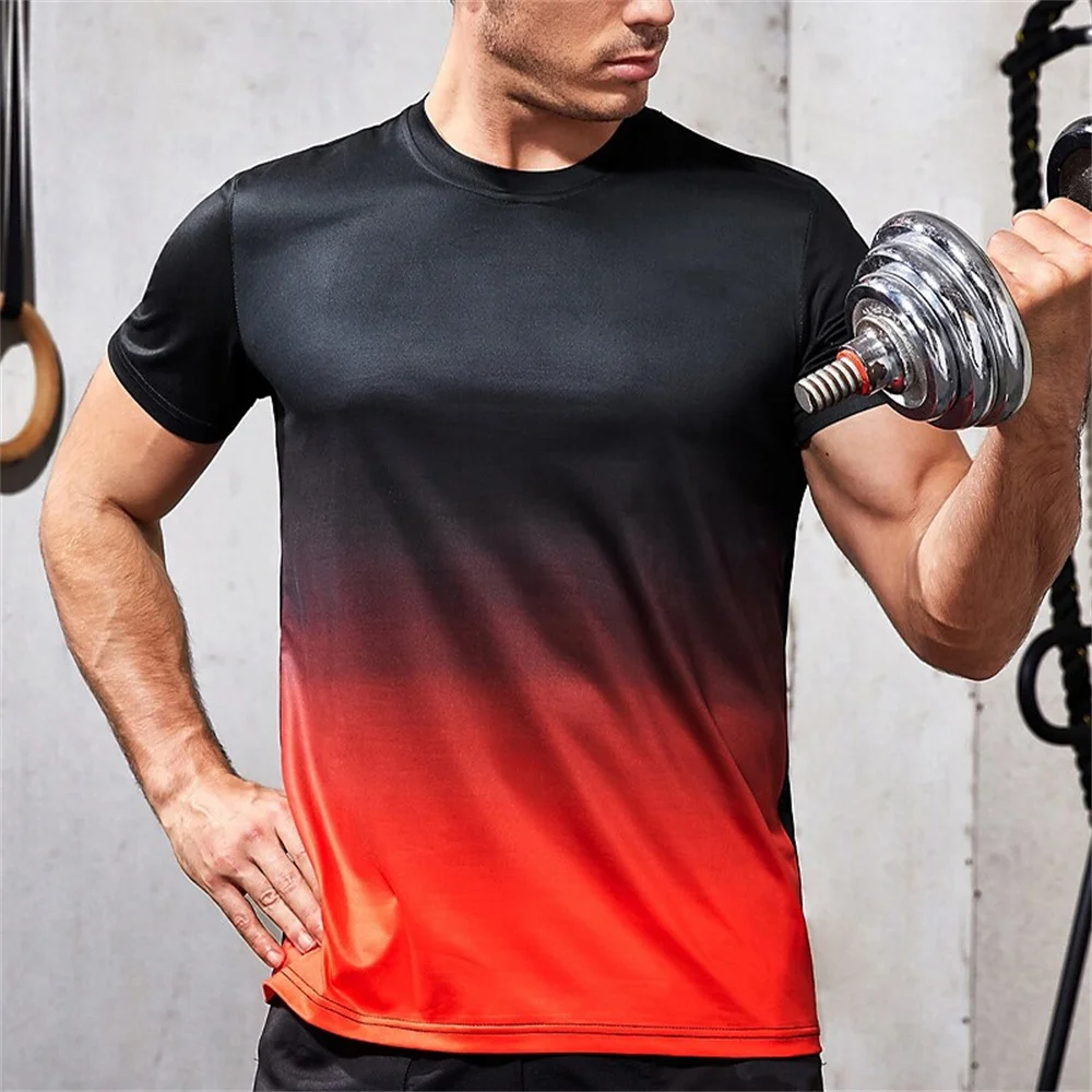 

2023 T-Shirt For Men Gradient 3d Printed Every Day Casual Wear Loose Oversized Shirt Trend New Tees High-Quality Men'S Clothing
