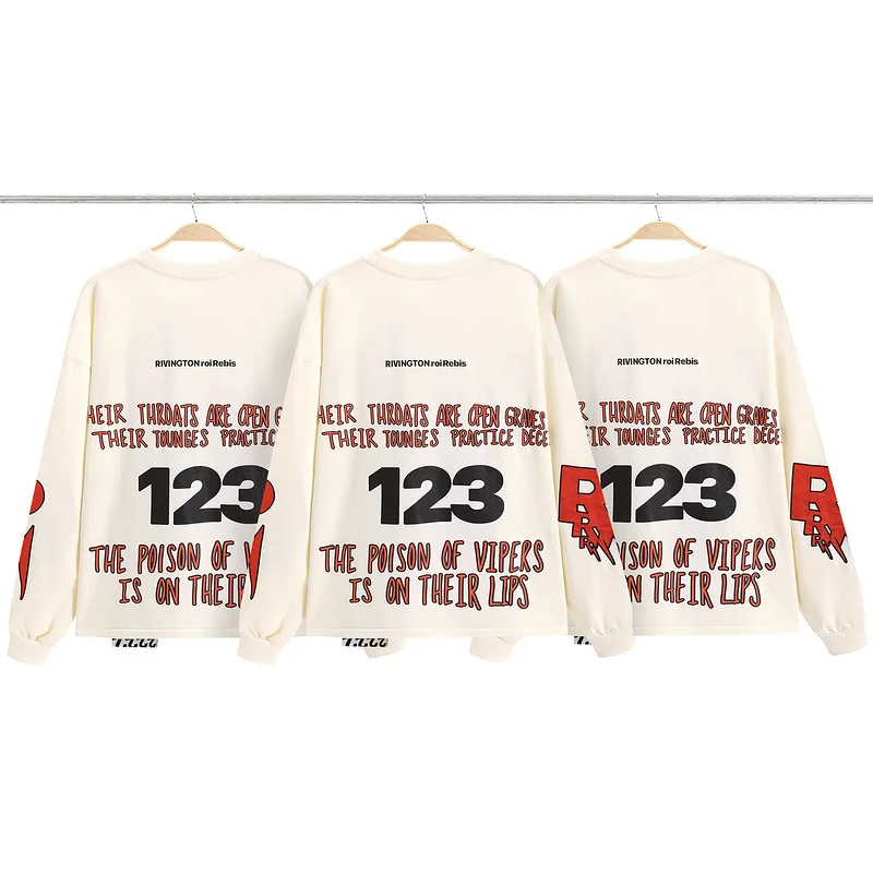 

RRR123 T Shirt Snake Men Women 1:1 Top Quality RRR 123 Long Sleeves T-shirt Tee Tops