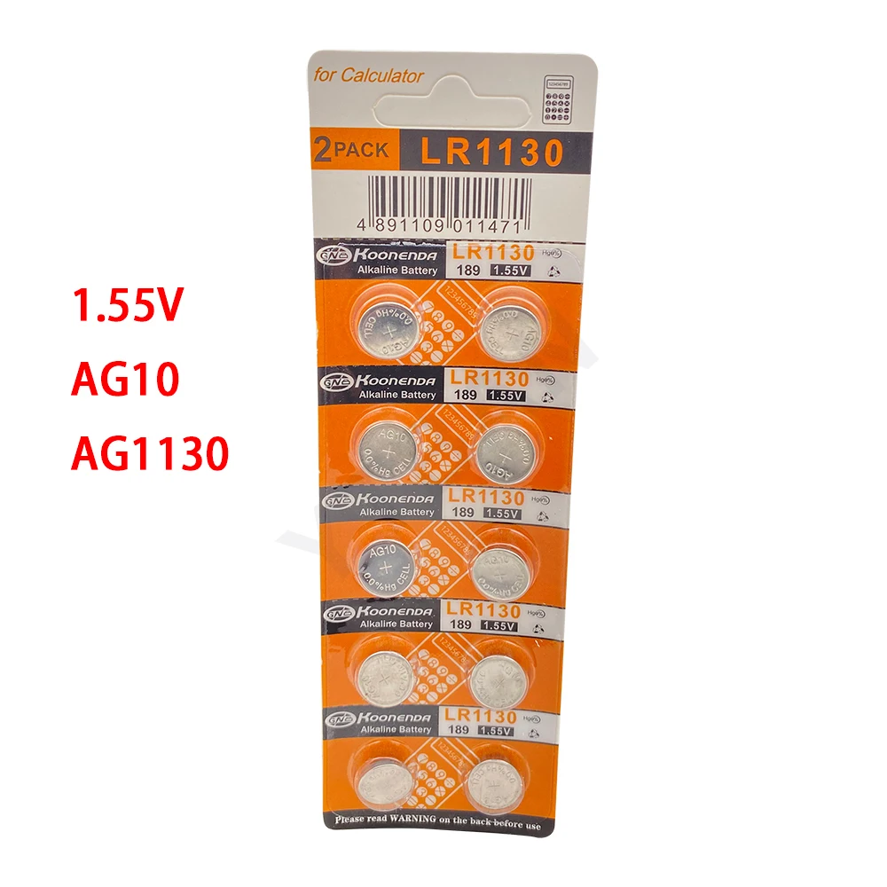 Кнопочная батарейка 10-30x LR1130 AG10 389A 188 LR54 1 5 в