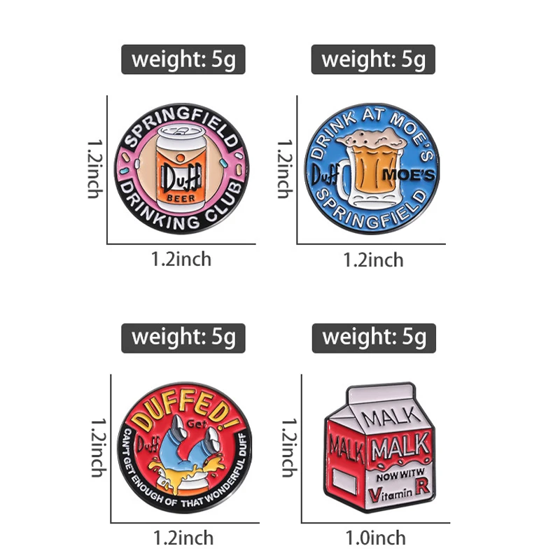 Брошь с изображением мультяшного напитка в ассортименте