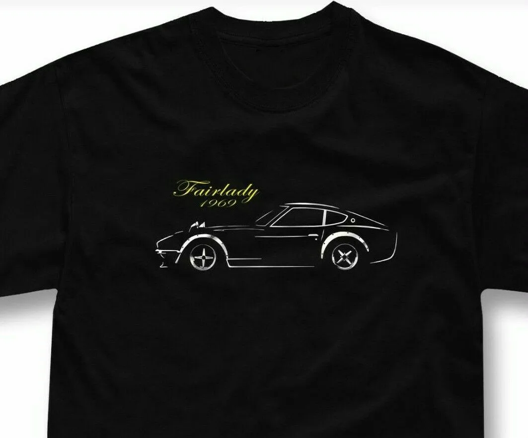

Классическая JDM Fairlady 240z футболка для фанатов автомобиля Повседневные футболки из 100% хлопка с коротким рукавом и круглым вырезом, Свободный Топ, новый размер