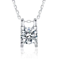 classic 0 5ct d color moissanite pass diamond test 925 silver necklace pendant for women gift