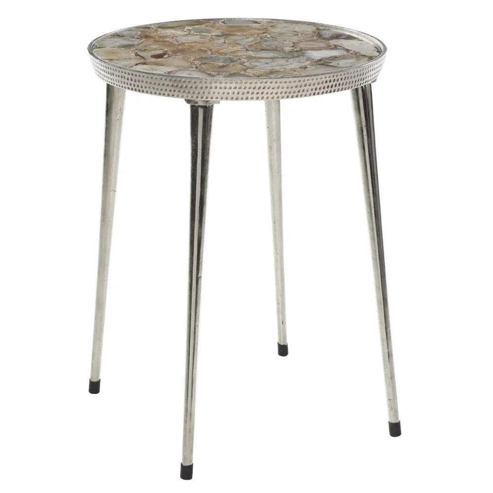 

DecMode 23" x 18" Silver Aluminum Contemporary Accent Table