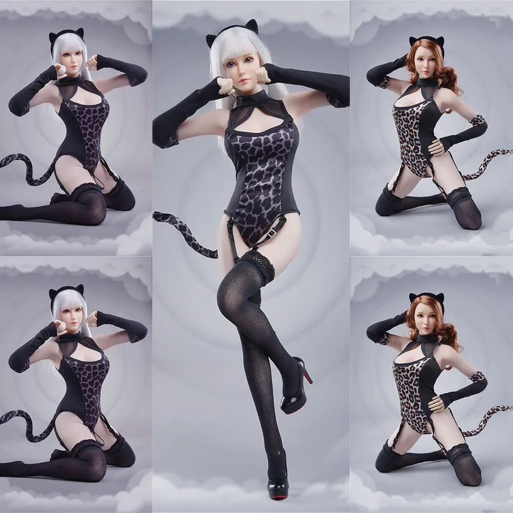 

Fg072 1/6 Female Soldier Bodysuits Tights Sexy Leopard Print Underwear Sling Stockings For 12'' Action Figure Model