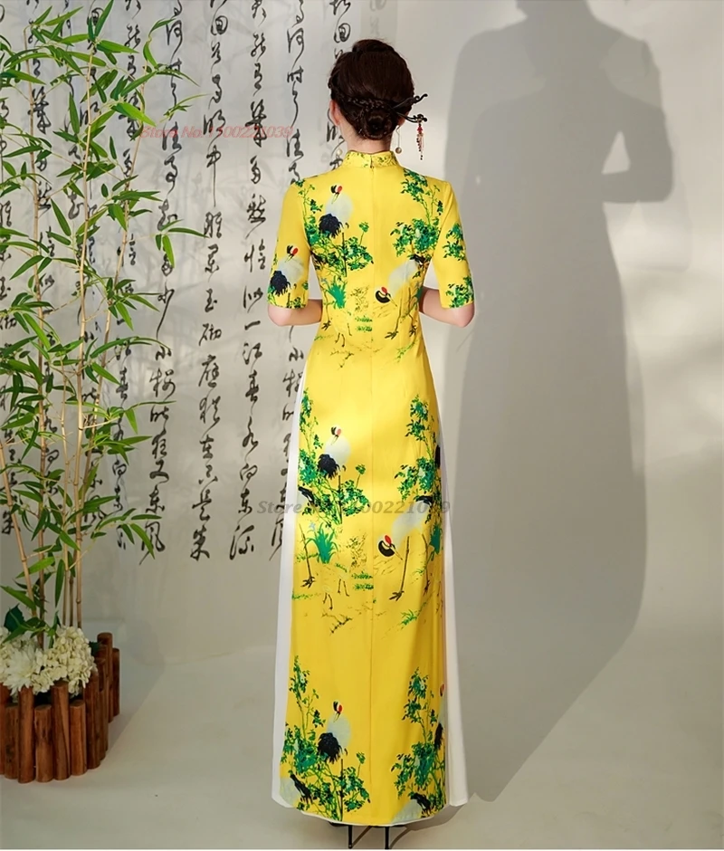 2024 вьетнамское платье-аодай традиционное китайское улучшенное Ципао