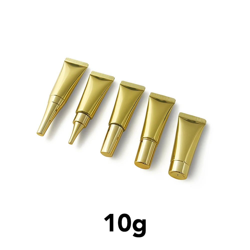 

10g Gold Plastic Refillable Cosmetics Container 10ml Empty Squeeze Bottle Essence Eye Cream Lotion Soft Tube