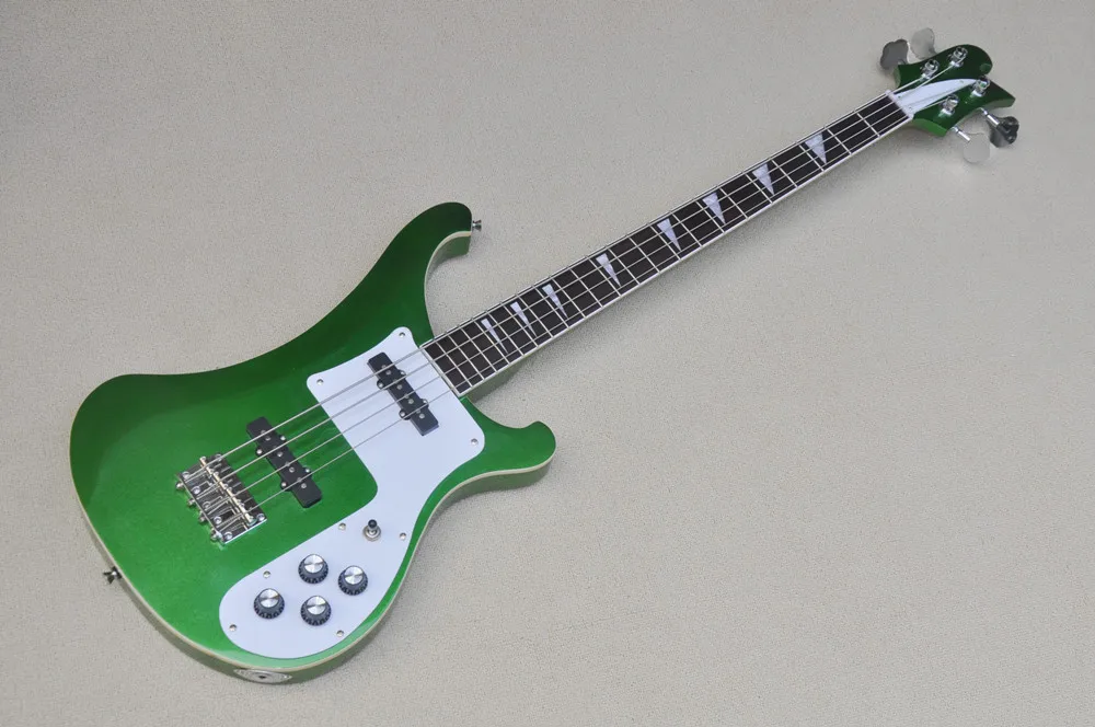 

Green body 4 strings Electric Bass Guitar with White Pickguard,Rosewood fingerboard,Chrome Hardware,Provide custom service