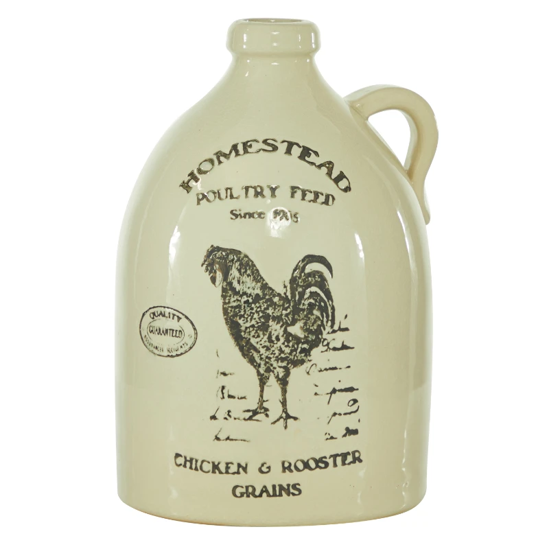 

12.5"H Stoneware Farmhouse Vase, Beige, 1 - Piece