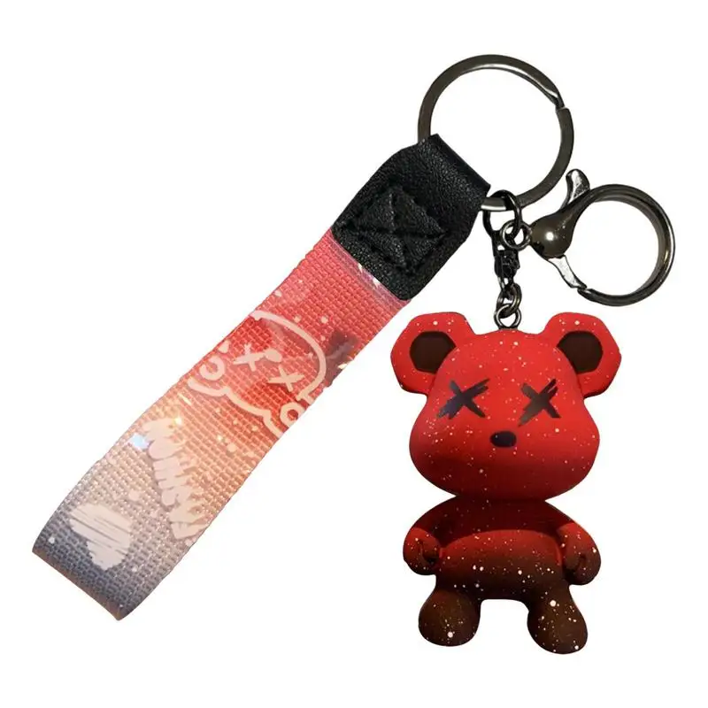

Cute Graffiti Bear Key Chain Creative Doll Women Men Bag Pendant Jewelry Cute Mobile Phone Car Keychain For Couple Friends