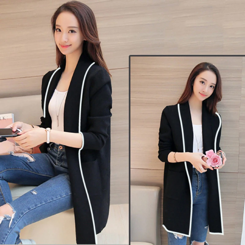 

2023 Spring Autumn Women Lapel Casual Solid Plus Velvet Jacket Female Long Sleeve Loose Cardigan Warm Long Coat Long Coat Women