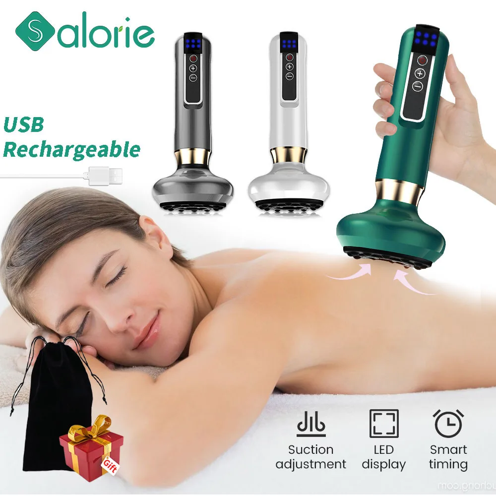 

Electric Cupping Massager Vacuum Suction Cup GuaSha Anti Cellulite Beauty Health Scraping Infrared Heat Slimming Massage Therapy