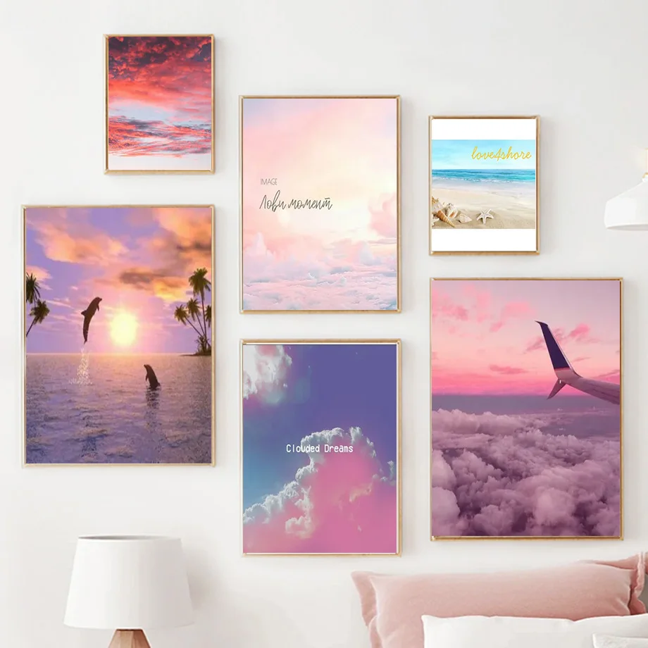 

Картина на холсте восход и красочные облака небо пейзаж картина на стену Художественная печать скандинавский настенный постер украшение для дома