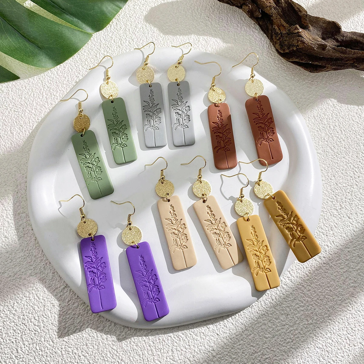 

Женские серьги-подвески ручной работы AENSOA, разноцветные геометрические серьги из полимерной глины, модель 2023