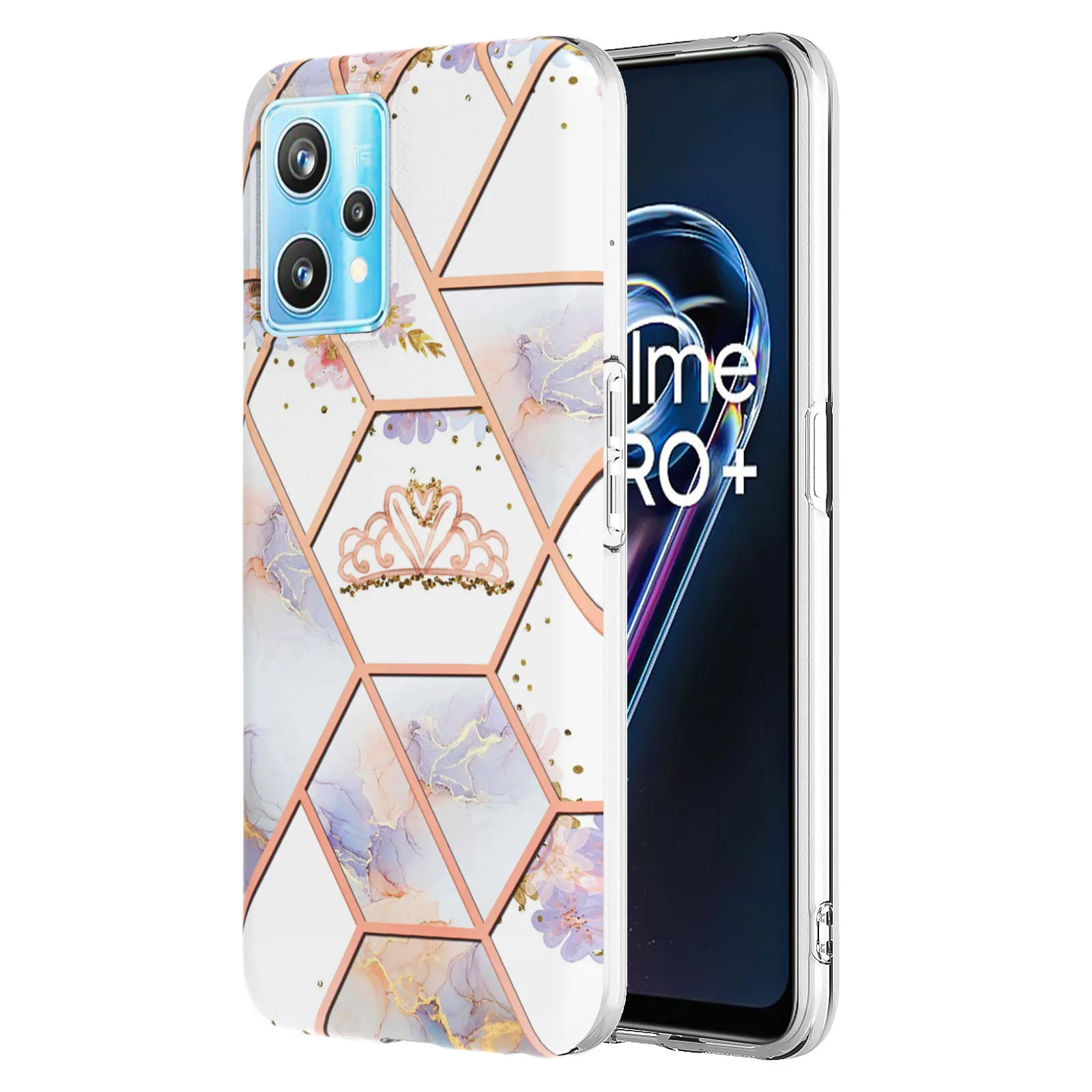 

Чехол для смартфона OPPO Realme 9 Pro с мраморным рисунком, с поддержкой беспроводной зарядки для C21Y A94 A74 A55 A15