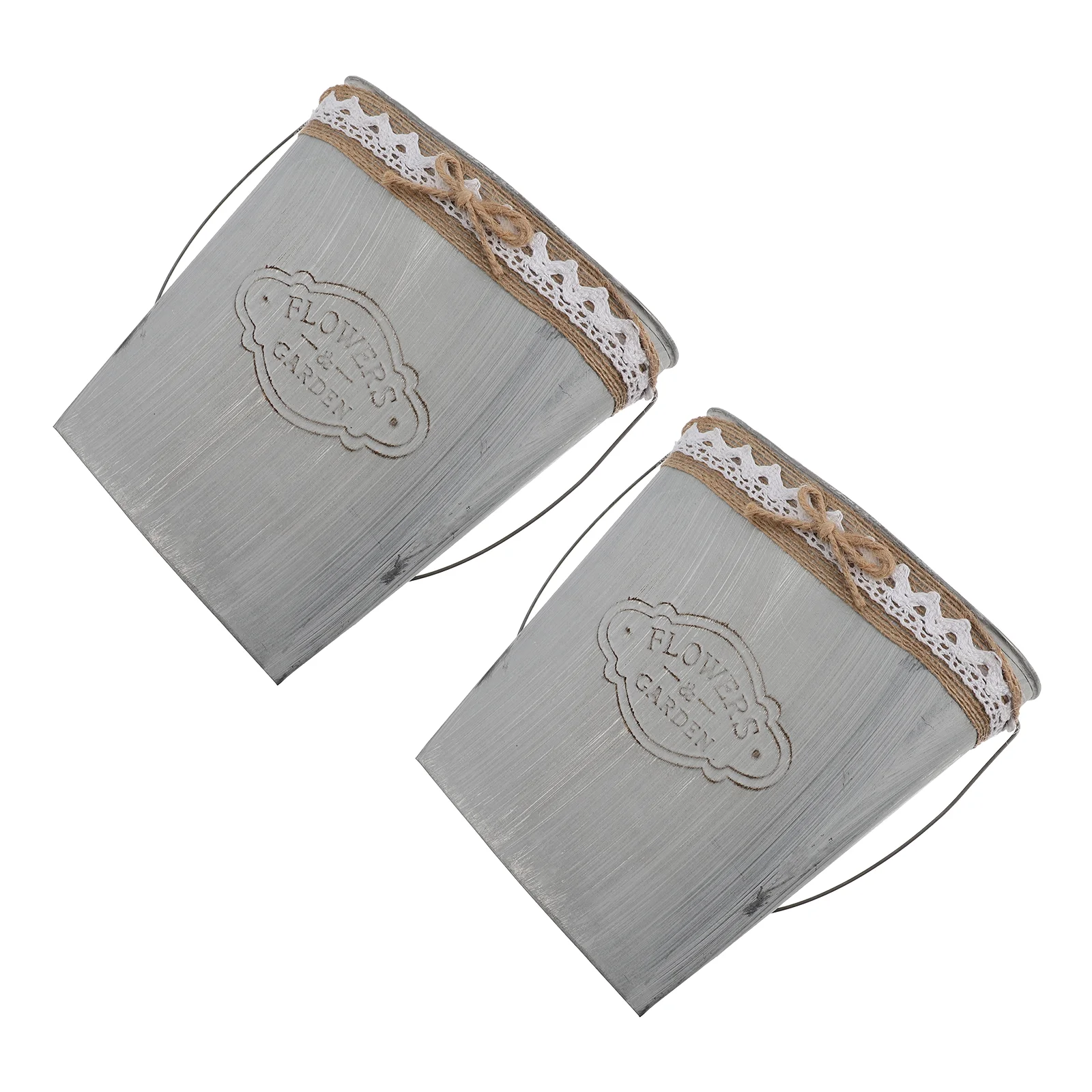 

Flower Vase Bucket Planter Metal Rustic Iron Retro Planters Pot Jug Handle Arrangement Vintage Hanging Wedding Candy Gift Party