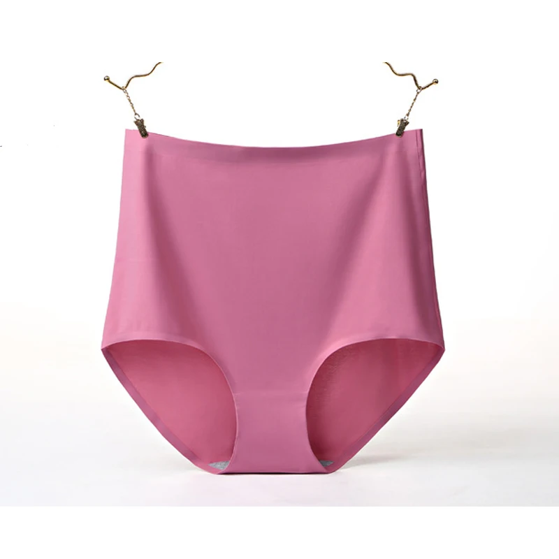 

Women's Panties Ice Silk Intimates 3D High Waist Briefs Sexy Lingerie seamless Underwear Large Size Underpants For Women